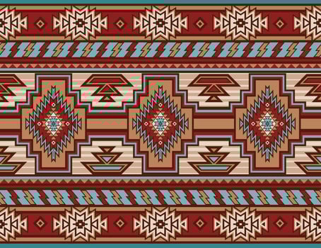 Native american indian ornament pattern geometric ethnic textile texture tribal aztec pattern navajo mexican fabric seamless decoration fashion vector