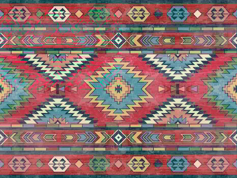 Native american indian ornament pattern geometric ethnic textile texture tribal aztec pattern navajo mexican fabric seamless decoration fashion vector