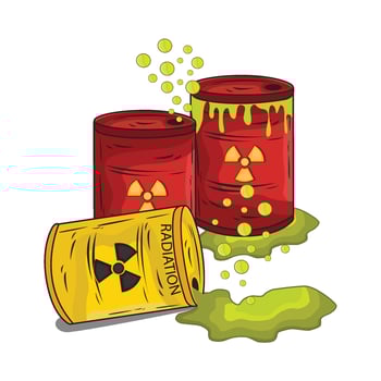 illustration of radioactive pollution vector