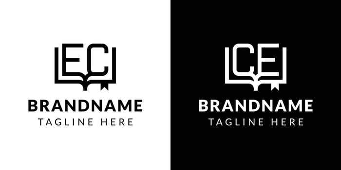 Letter CE and EC Book Logo, suitable for business related to book with CE or EC initials vector