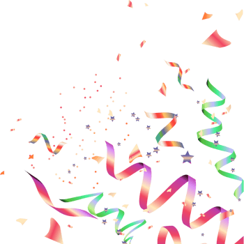 festive serpentine and confetti png