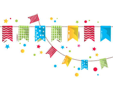 festive serpentine and confetti png