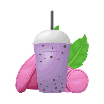 sweet potato with cup taro drink illustration vector