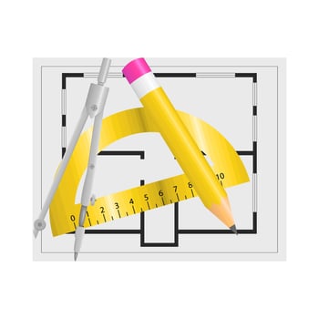 ruler, pencil with period in paper illustration vector