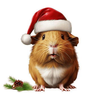 AI generated Cute Rabbit with Christmas Hat Isolated on the transparent Background png