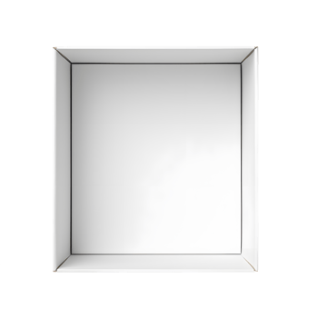 AI generated Top view of white opened box with empty space for product display or similar cases. Reay for mockup. Transparent PNG inside
