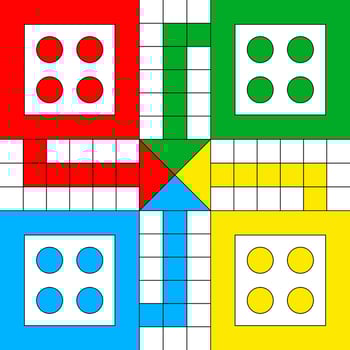 Ludo Board Game Vector Illustration