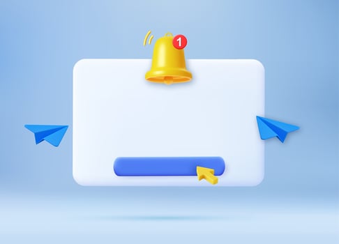 Notification 3D icon. vector