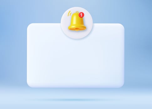 Notification 3D icon. vector