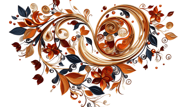 AI generated Affectionate Swirls, Love filled Twirls, Romantic Spirals, Curving Love Patterns, Swirling Heart Designs, Decorative Amour Swirls png
