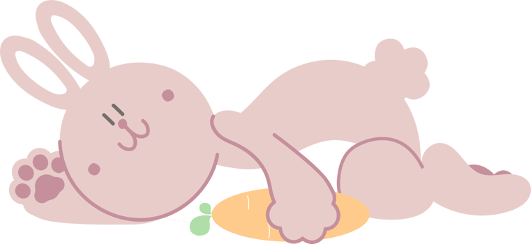 happy easter with bunny rabbit and carrot, flat png transparent element character design
