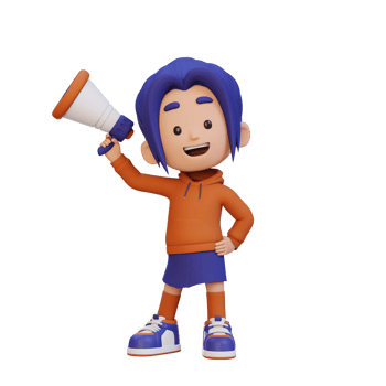3D cute girl Character Holding a Megaphone png