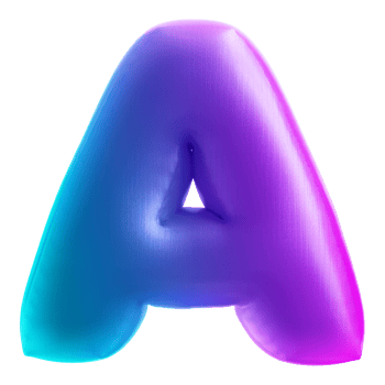 Bubble Font Gradient Letter A png