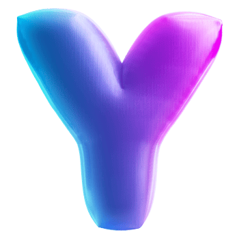 Bubble Font Gradient Letter Y png