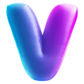 Bubble Font Gradient Letter V png