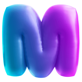 Bubble Font Gradient Letter M png