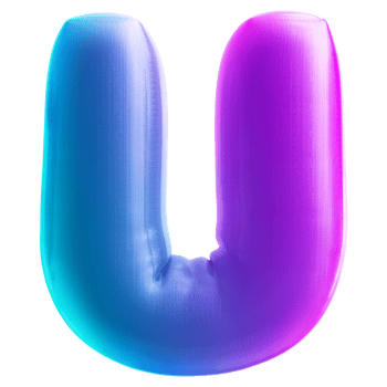 Bubble Font Gradient Letter U png