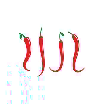 Red hot natural chili icon vector Illustration