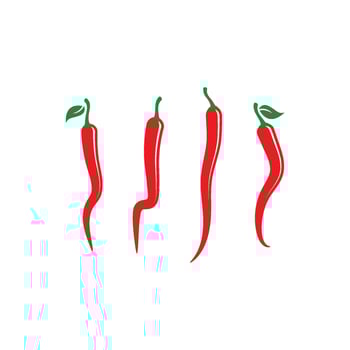 Red hot natural chili icon vector Illustration