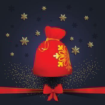 Santa Claus Gift Bag Free Vector Christmas red and Black Gift Background