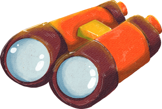 Watercolor binoculr cute. png