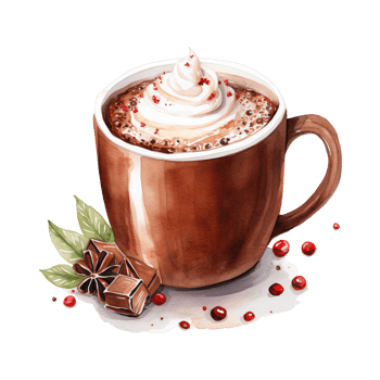 AI generated cup of hot chocolate with whipped cream. AI generated image png