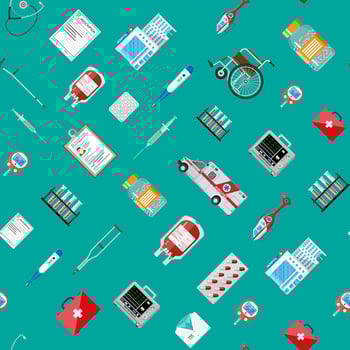 Big medical set seamless pattern vector