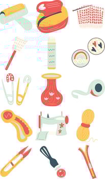 Art and Craft Essential Illustration Set vector