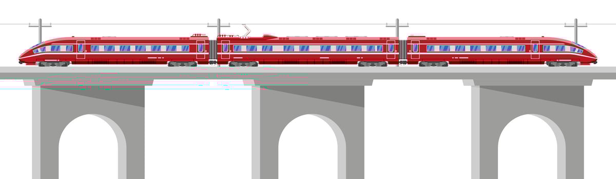 Skytrain Isolated on White. Super Streamlined Train. Passenger Express Railway Locomotive. Monorail Railroad Public Transportation. Rapid Transport Subway. Flat Vector Illustration