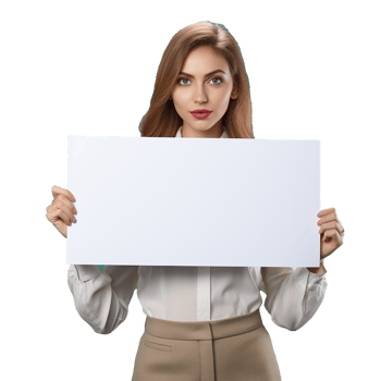 AI generated Businessman holding placard png isolated on transparent background