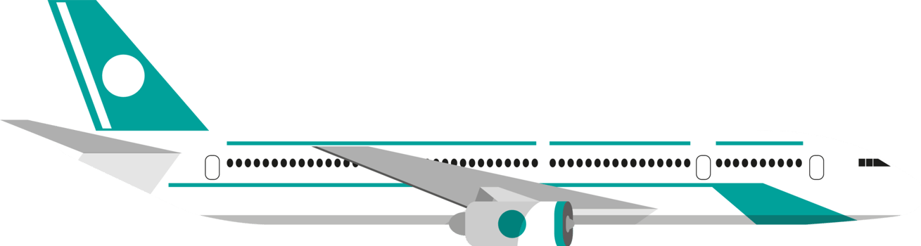 Abstract white plane icon side view png