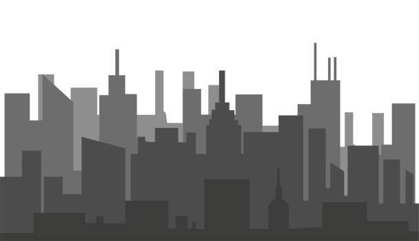 City skyline in grey colors png