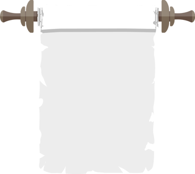 Ancient paper scroll with wooden handles png