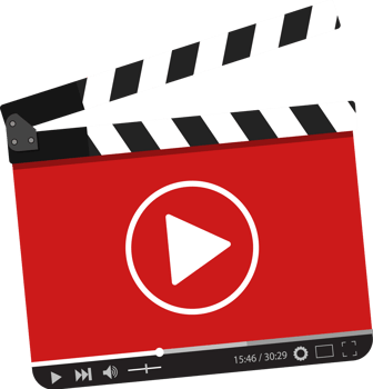 Clapperboard with video web streaming player png