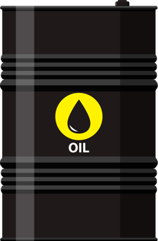 Black metal oil barrel with logo png