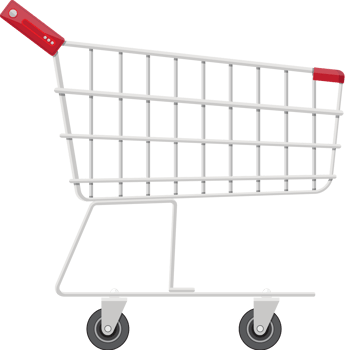 Empty supermarket shopping cart png