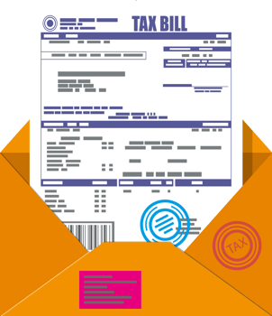 Paper mail envelope with tax declaration png
