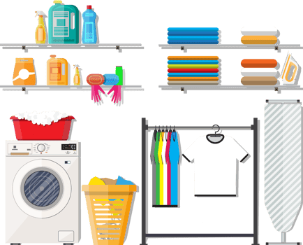 Laundry room with washing machine png