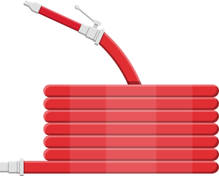 Water hose to extinguish the fire png