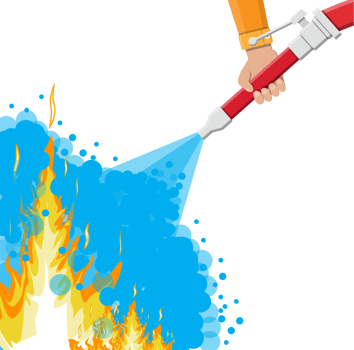Water hose to extinguish the fire png