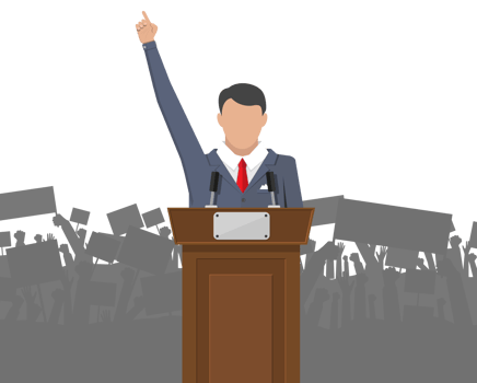 Public speaker politician on the podium png