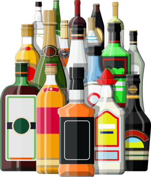 Alcohol drinks in bootle png