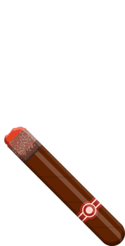 Smoking cigar. Brown cigar with label png