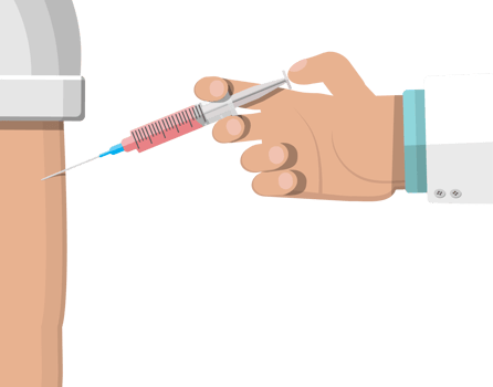 Doctor hand with syringe, vaccination of patient png