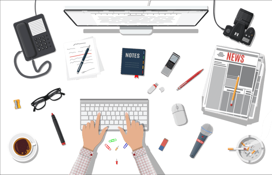 Writer or journalist workplace png