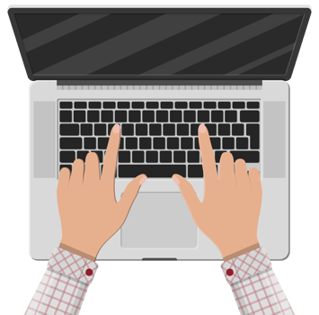 Laptop top view, mobile computer png