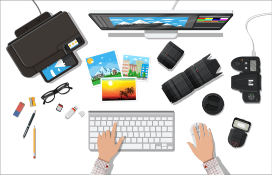 Workspace of photographer png