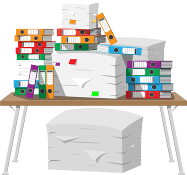 Pile of paper documents and file folders png