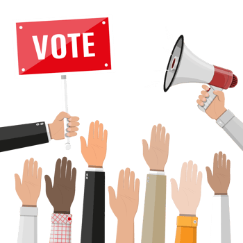 People vote hands, voting concept png