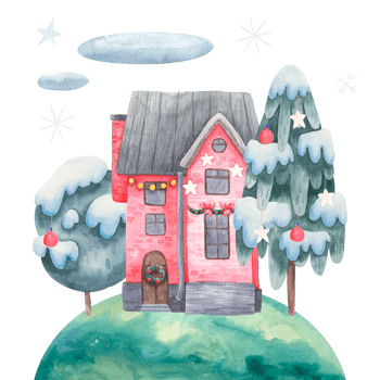 new year and christmas illustration, greeting card png